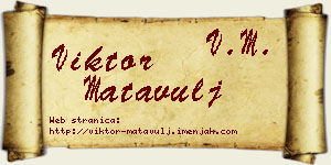 Viktor Matavulj vizit kartica